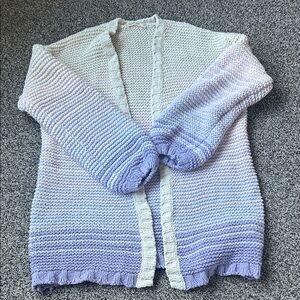Marine Layer Women's Knit Cardigan - Cream and Purple